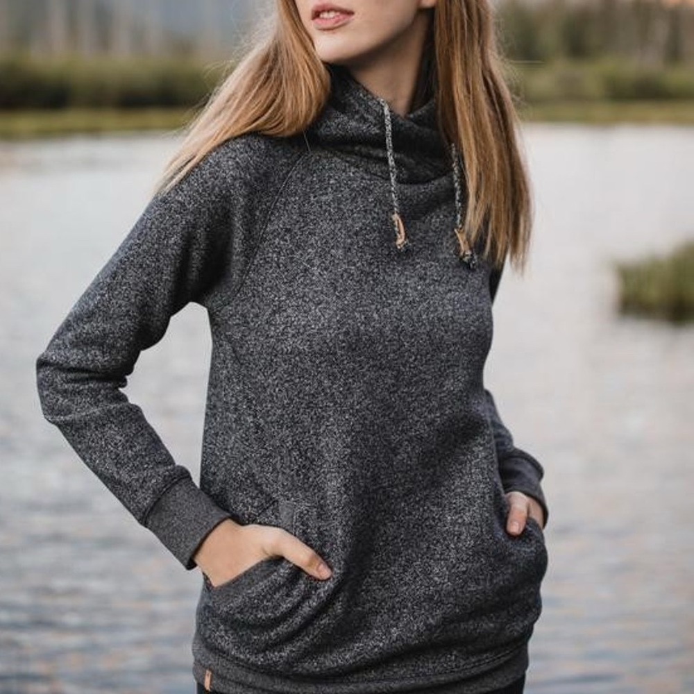 tentree Women’s BURNEY Gray Heathered Hoodie – Size Small